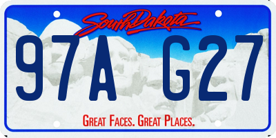 SD license plate 97AG27