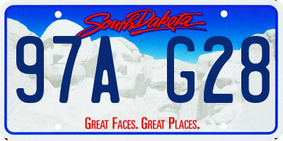 SD license plate 97AG28