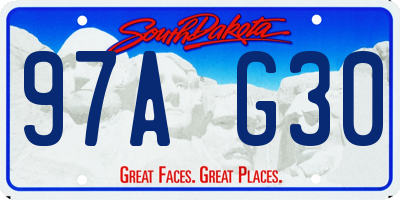 SD license plate 97AG30