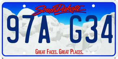 SD license plate 97AG34