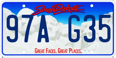 SD license plate 97AG35