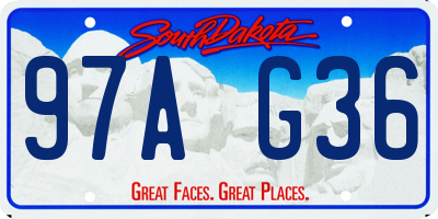 SD license plate 97AG36
