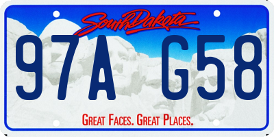 SD license plate 97AG58