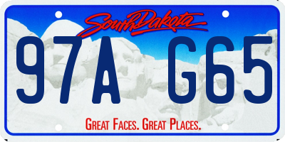 SD license plate 97AG65