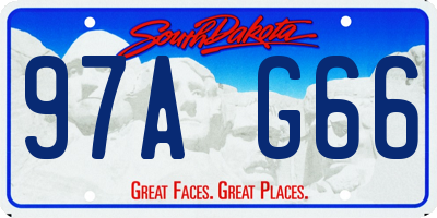 SD license plate 97AG66