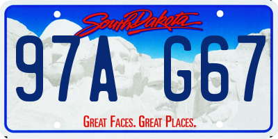 SD license plate 97AG67