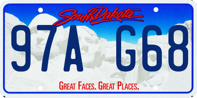 SD license plate 97AG68