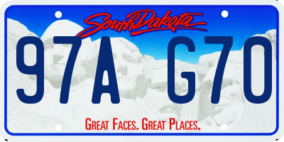 SD license plate 97AG70