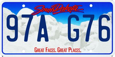 SD license plate 97AG76