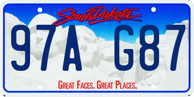 SD license plate 97AG87