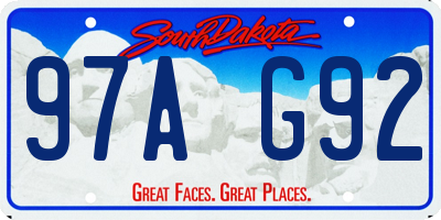 SD license plate 97AG92