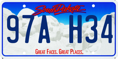 SD license plate 97AH34