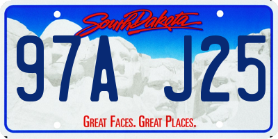 SD license plate 97AJ25