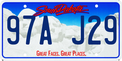 SD license plate 97AJ29