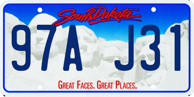 SD license plate 97AJ31