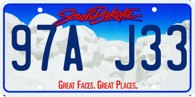 SD license plate 97AJ33