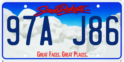 SD license plate 97AJ86