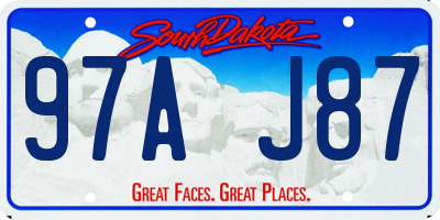 SD license plate 97AJ87
