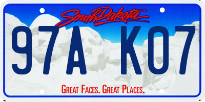 SD license plate 97AK07
