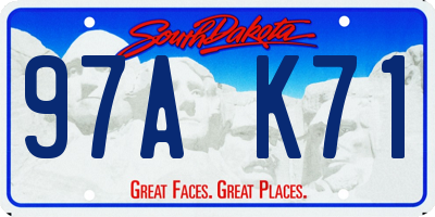 SD license plate 97AK71