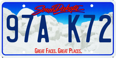 SD license plate 97AK72
