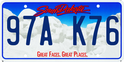 SD license plate 97AK76