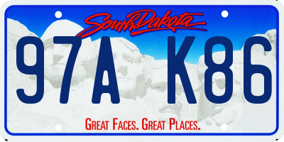 SD license plate 97AK86