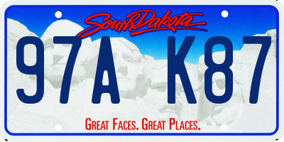 SD license plate 97AK87