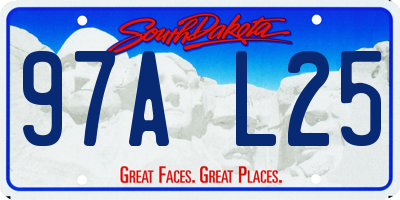 SD license plate 97AL25