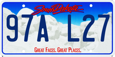 SD license plate 97AL27