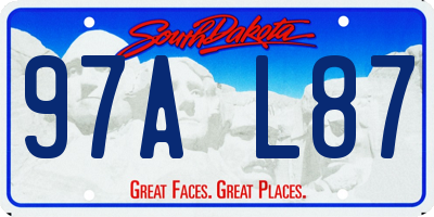 SD license plate 97AL87