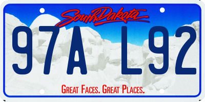 SD license plate 97AL92