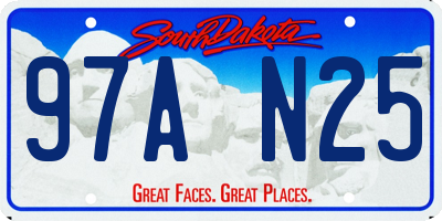 SD license plate 97AN25