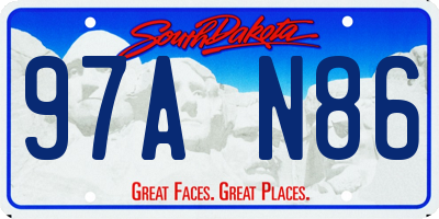 SD license plate 97AN86