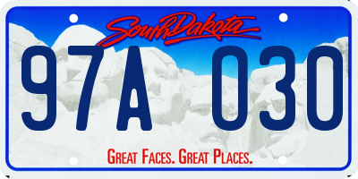 SD license plate 97AO30