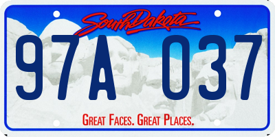 SD license plate 97AO37