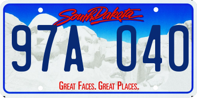SD license plate 97AO40