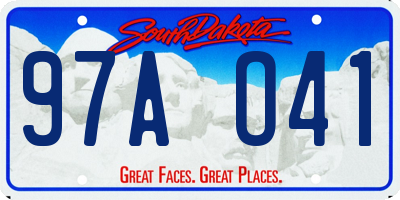 SD license plate 97AO41