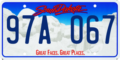 SD license plate 97AO67