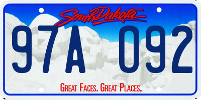 SD license plate 97AO92