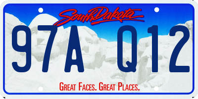 SD license plate 97AQ12