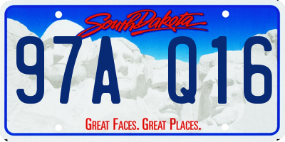 SD license plate 97AQ16