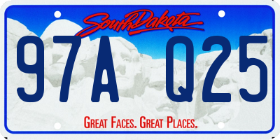 SD license plate 97AQ25