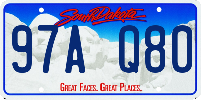 SD license plate 97AQ80