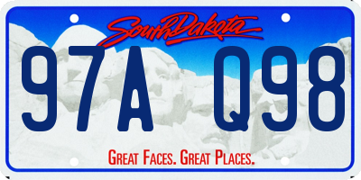 SD license plate 97AQ98