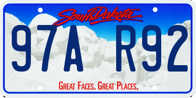 SD license plate 97AR92