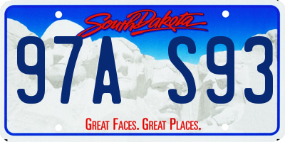 SD license plate 97AS93