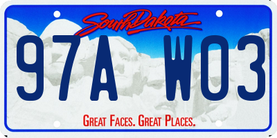 SD license plate 97AW03