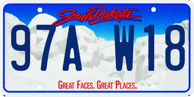 SD license plate 97AW18