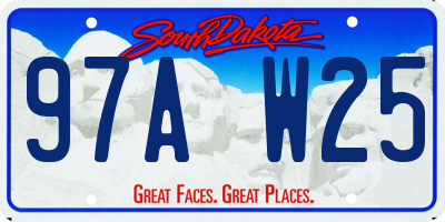 SD license plate 97AW25